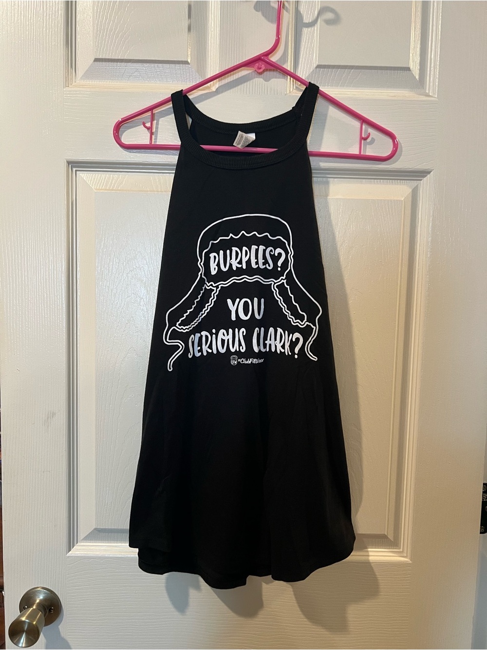 Black Graphic Workout Tank - "Burpees? You Serious Clark?"